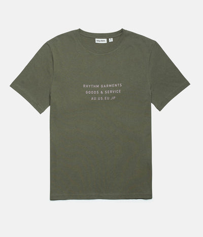 Rhythm Base T-Shirt Olive Front