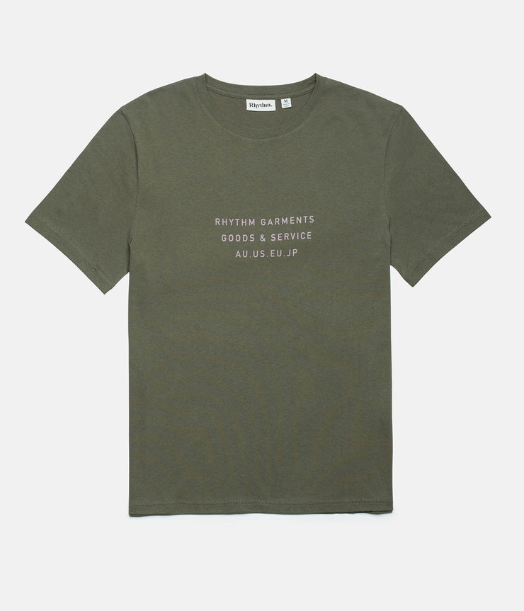 Rhythm Base T-Shirt Olive Front