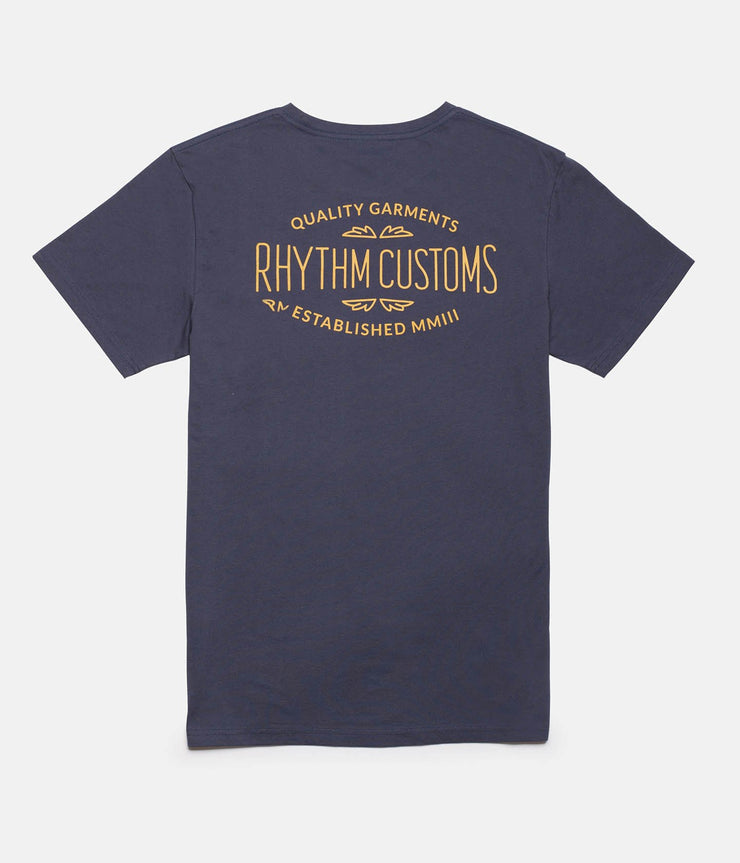 Rhythm Customs T-Shirt Navy Back 