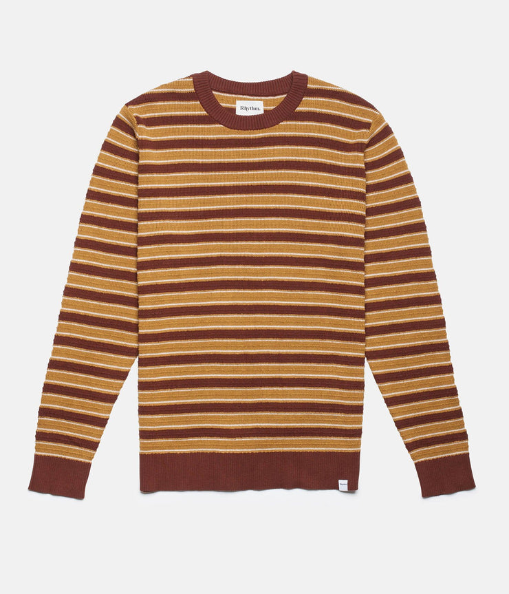 Rhythm Rugby Stripe Knit Vintage Tobacco Front
