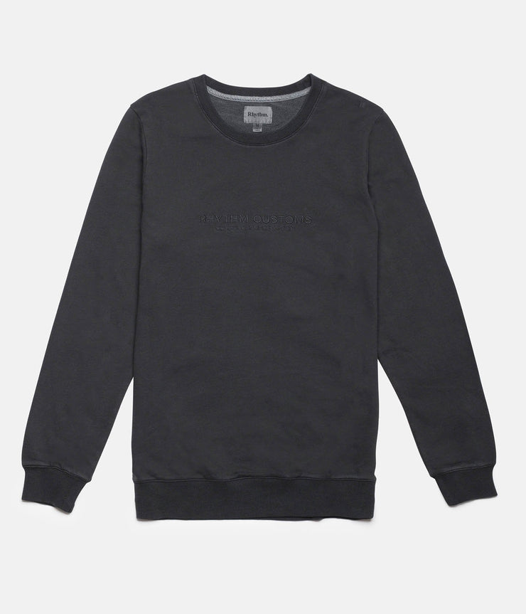 Rhythm Washed Out Pullover Charcoal Front