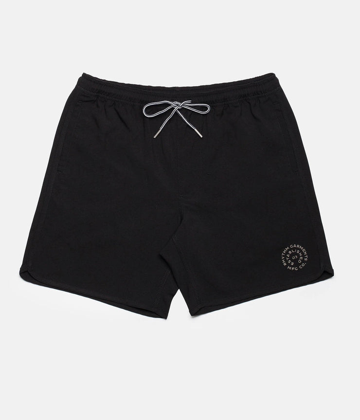 RHYTHM BLACK LABEL BEACH SHORT BLACK FRONT