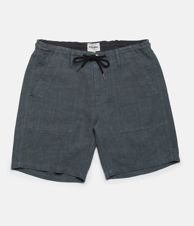Rhythm Linen Bunker Walkshort Duck Green Front