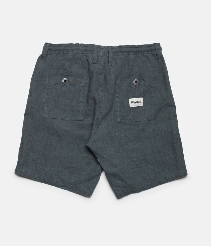 Rhythm Linen Bunker Walkshort Duck Green Back