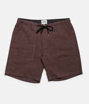 Rhythm Linen Bunker Walkshort Chocolate Front
