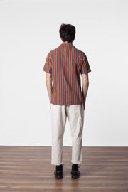 VACATION STRIPE SS SHIRT ALMOND