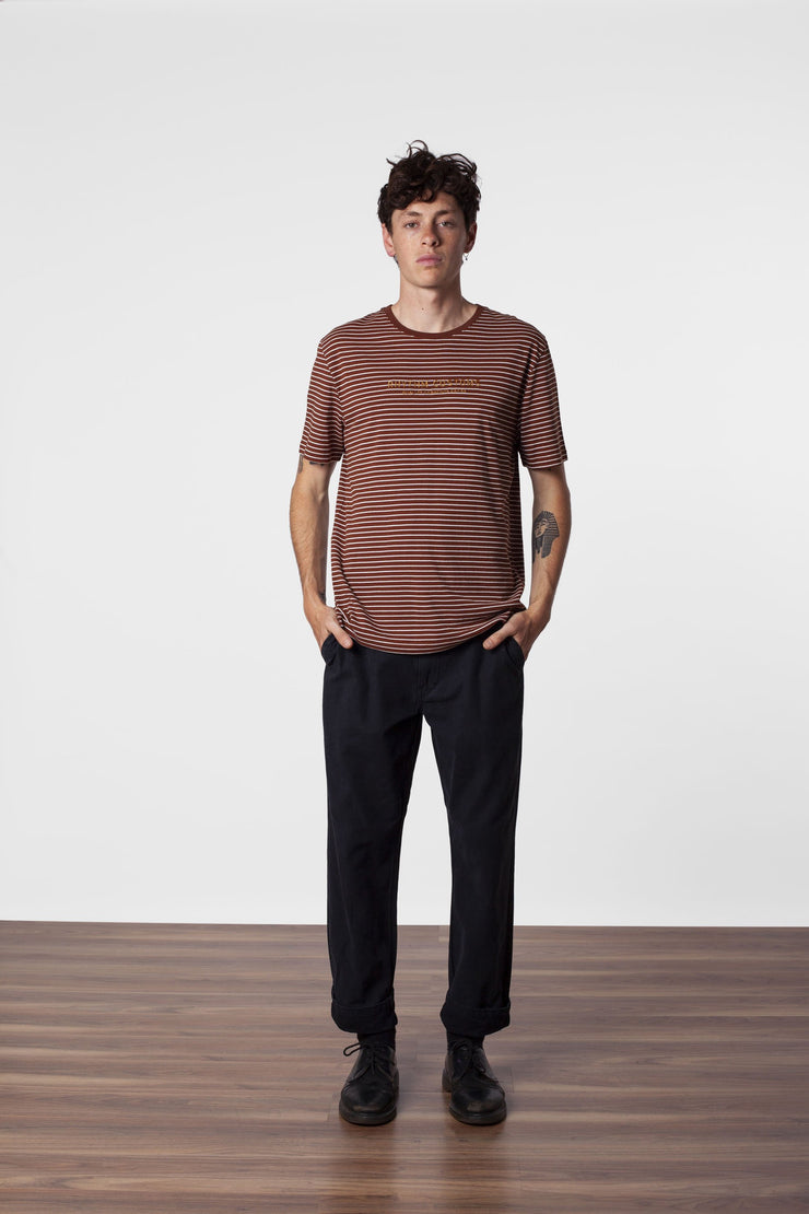 STUDIO STRIPE T-SHIRT TOBACCO