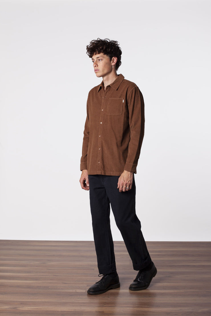 CORDUROY LS SHIRT ALMOND