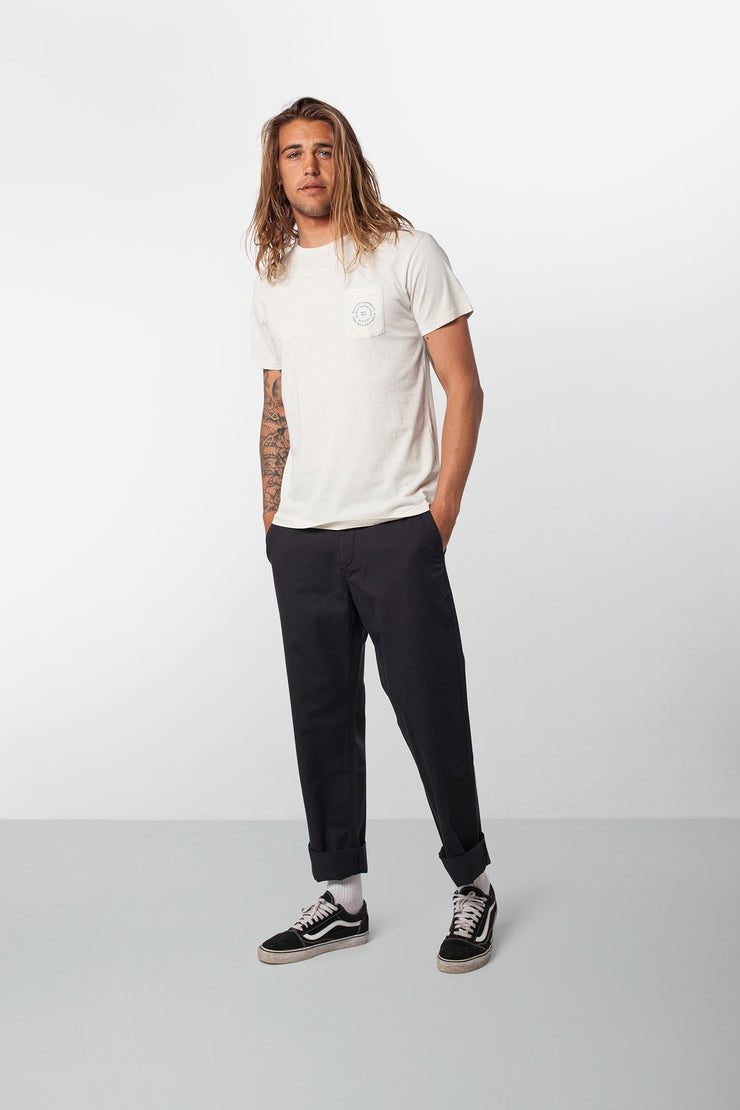 Rhythm Basic Slub T-Shirt White Model Front