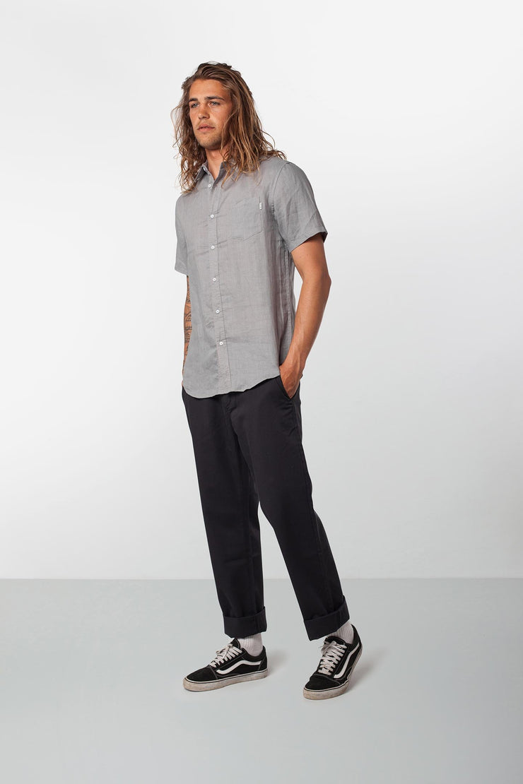 Rhythm Apartment SS Shirt Stone Blue Model Front