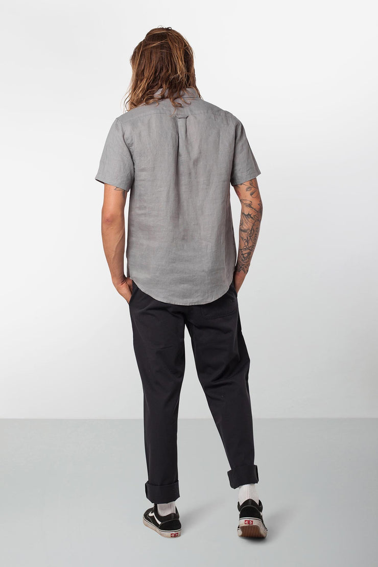 Rhythm Apartment SS Shirt Stone Blue Model Back