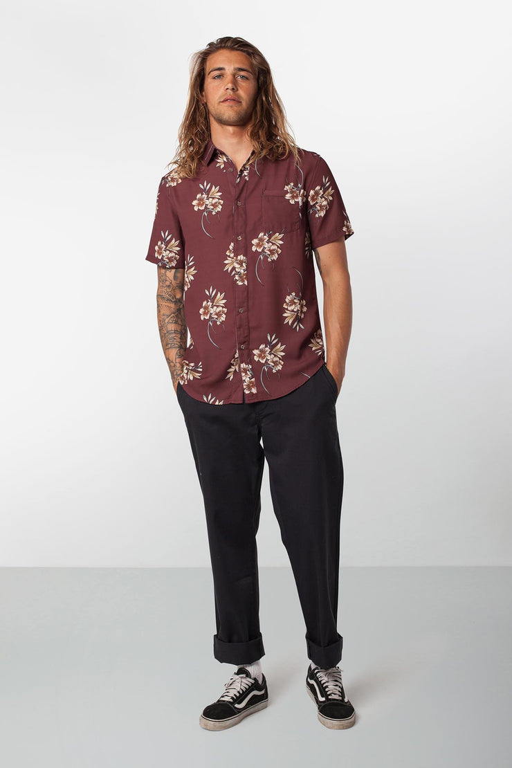 Rhythm Cantina SS Shirt Vintage Clay Model Front