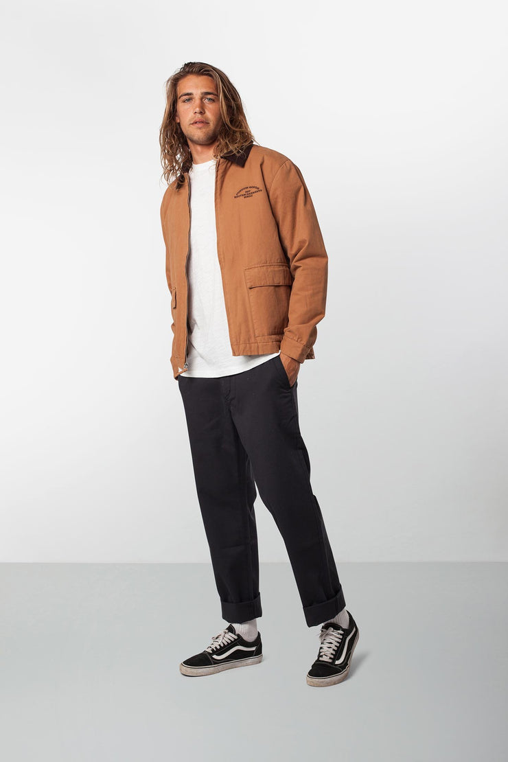 Rhythm Work Jacket Tobacco Model Front