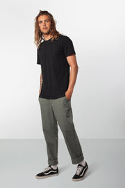 Rhythm Basic Slub T-Shirt Black Model Front