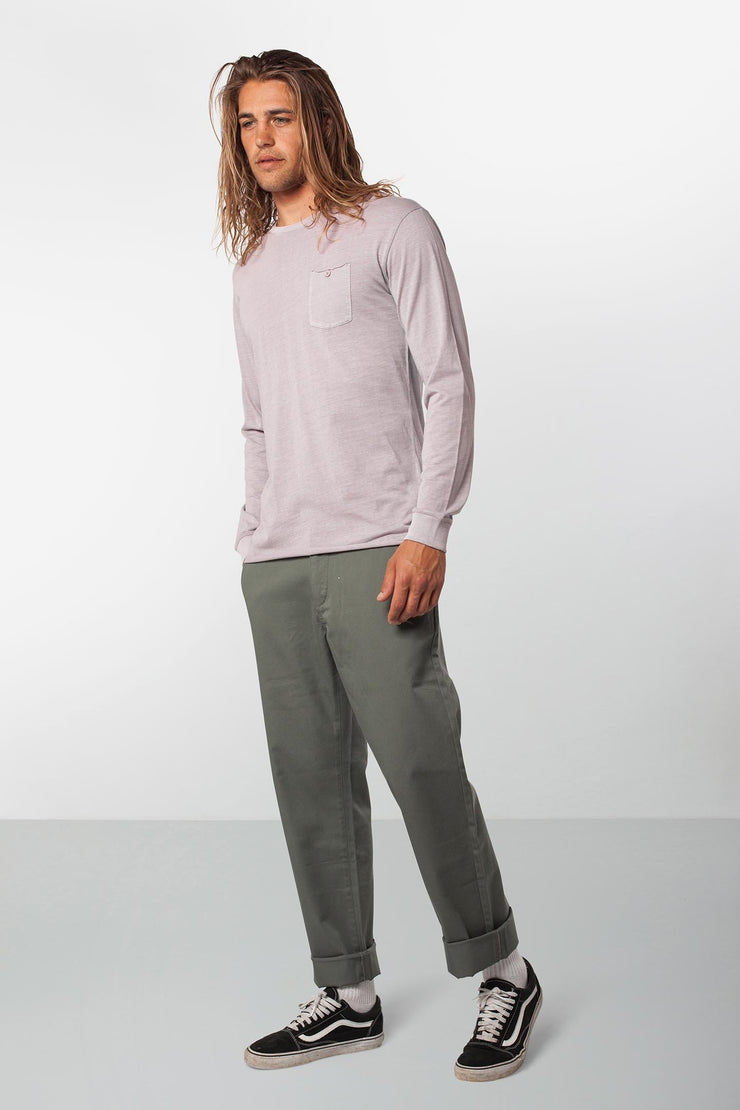 Rhythm Everyday Wash Ls T-Shirt Vintage Musk Model Back