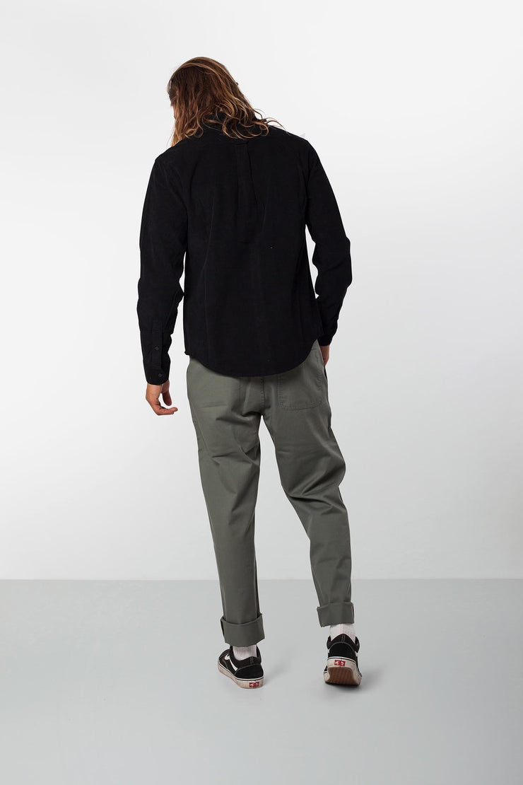 Rhythm Corduroy Ls Shirt Black Model Back