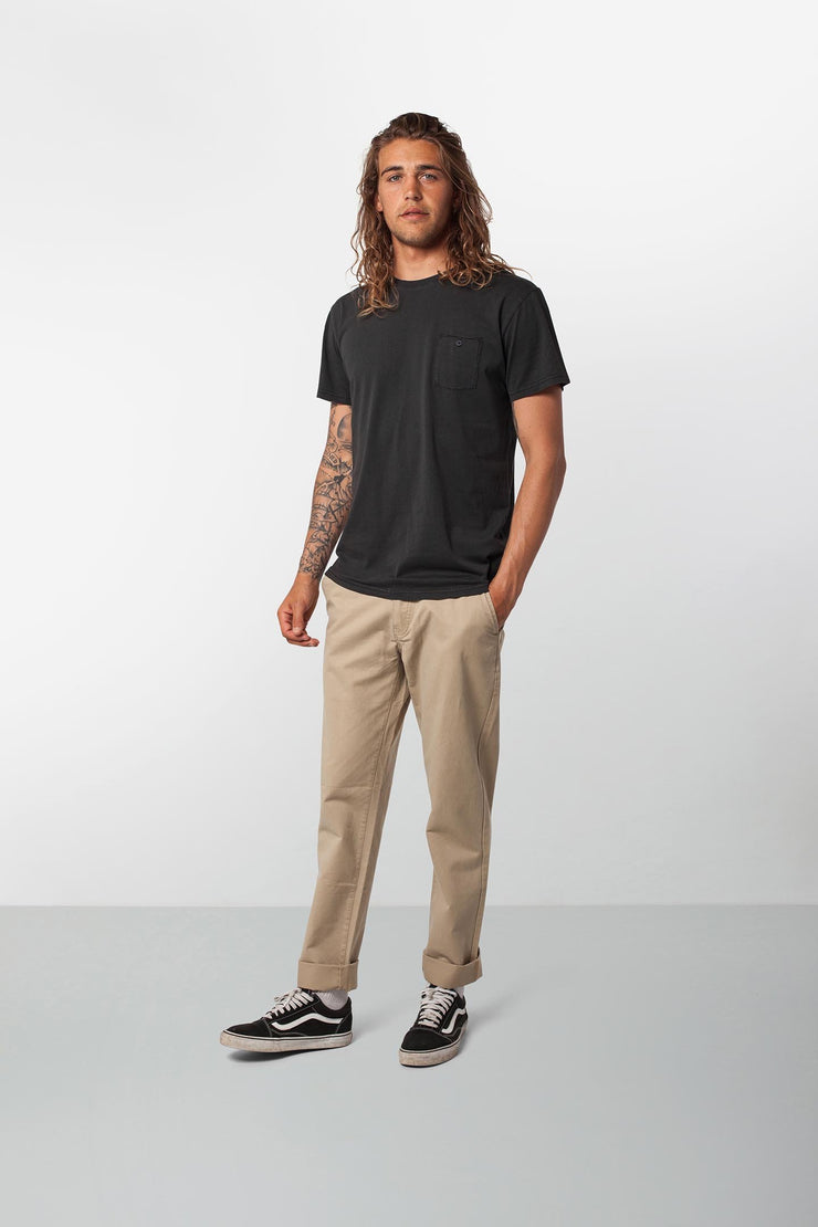 Rhythm Everyday Wash T-Shirt Vintage Charcoal Model Front