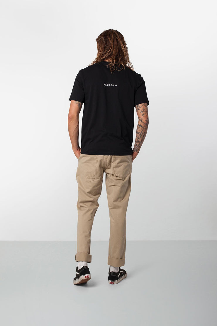 Rhythm Base T-Shirt Black Model Back