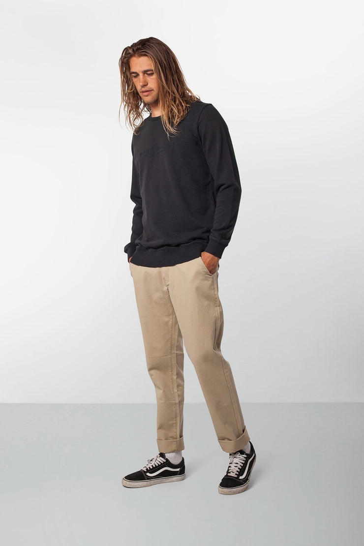 Rhythm Washed Out Pullover Charcoal Model Front