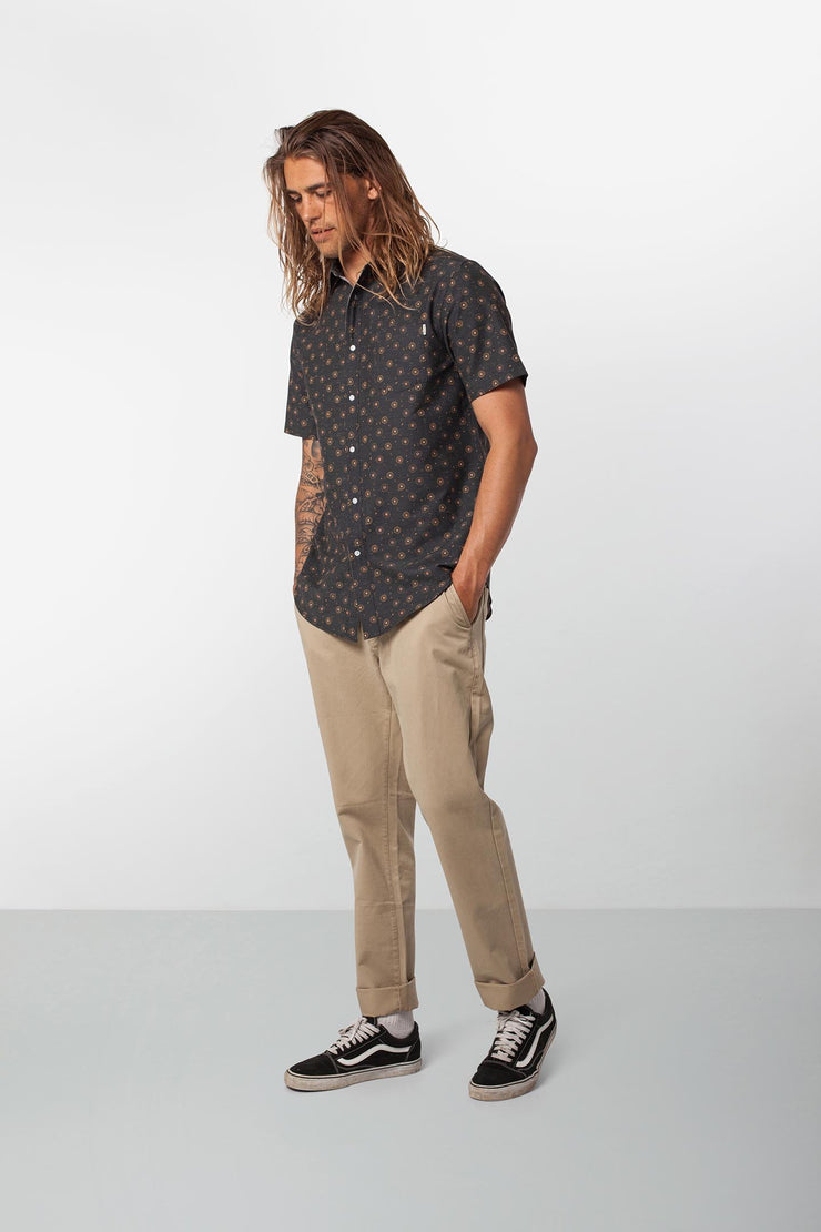 Rhythm Bengal SS Shirt Charcoal Model Front