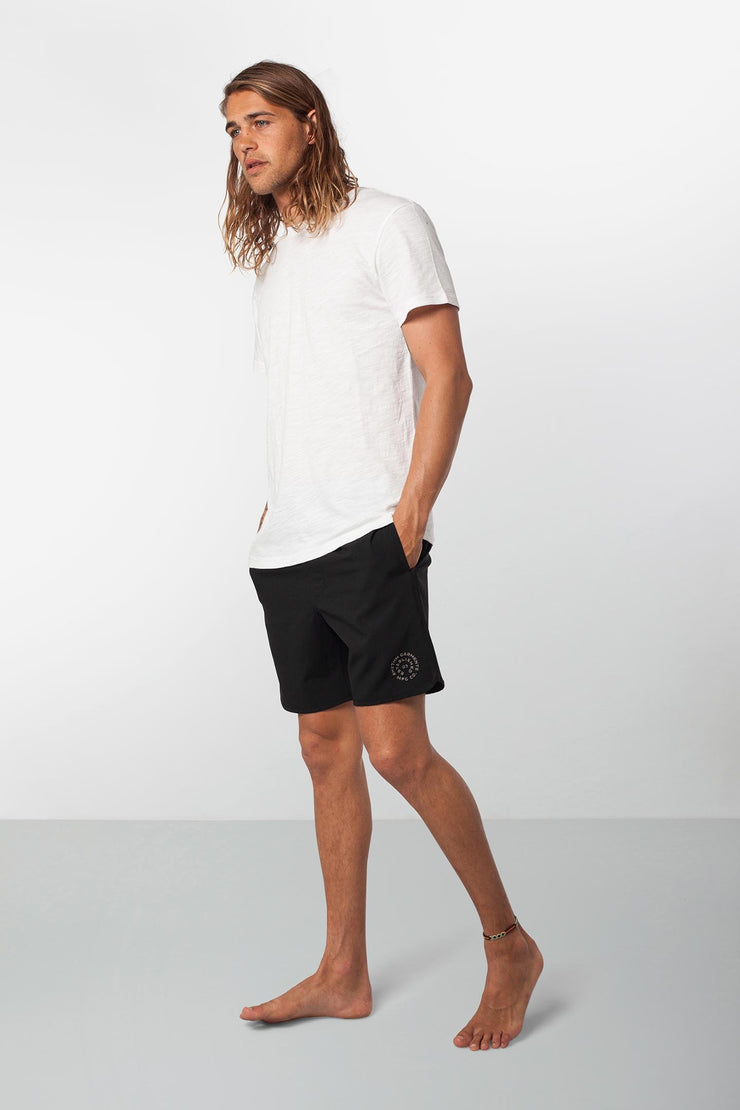 Rhythm Black Label Beach Short Black Model Front