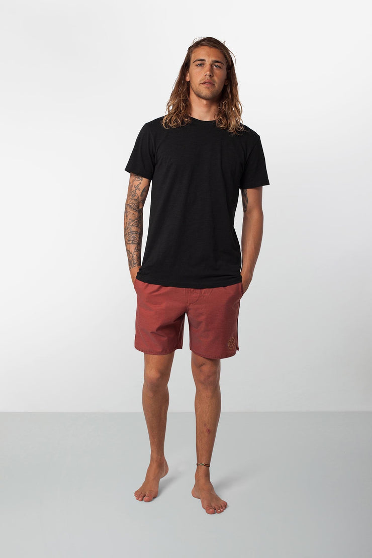 Rhythm Black Label Beach Short Burnt Clay Model Front