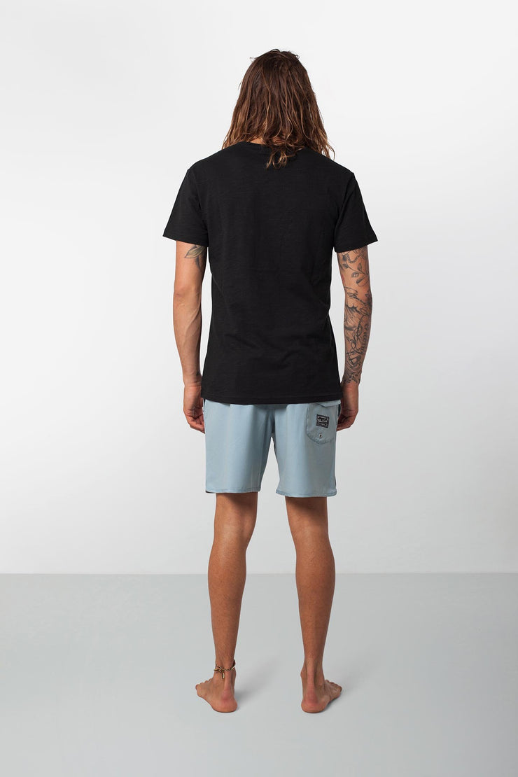 Rhythm Black Label Beach Short Stone Blue Model Back