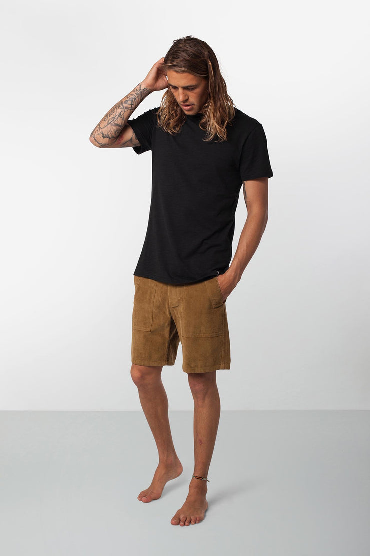 Rhythm Corduroy Bunker Walkshort Tobacco Model Front