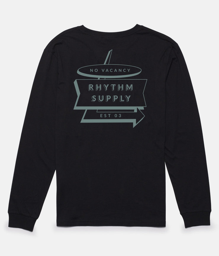 NO VACANCY LS T-SHIRT BLACK
