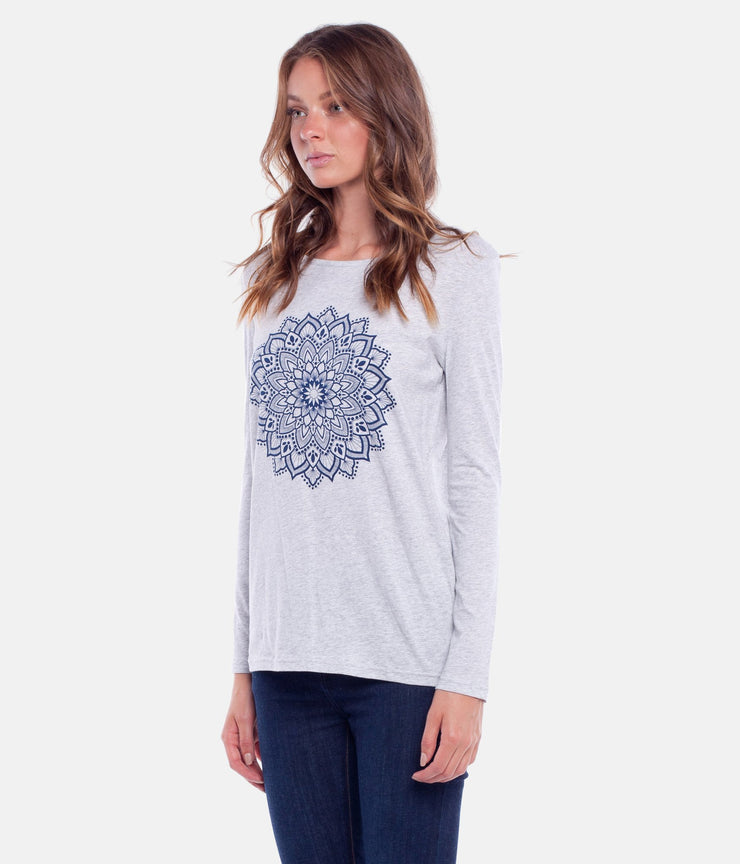NAMASTE L/S TEE GREY MARLE