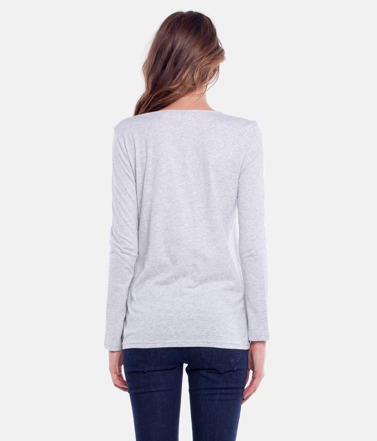 NAMASTE L/S TEE GREY MARLE