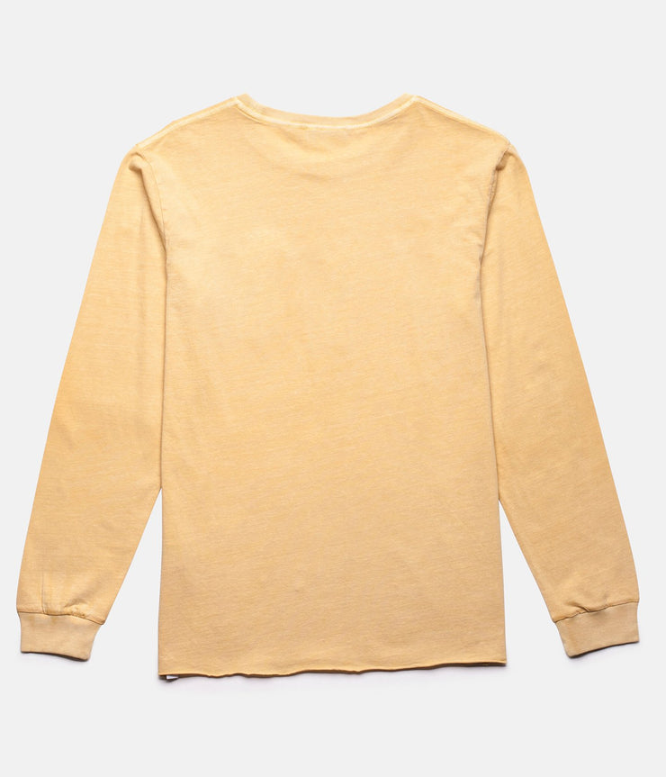 RHYTHM EVERYDAY WASH LS T-SHIRT SUNBLEACHED YELLOW BACK