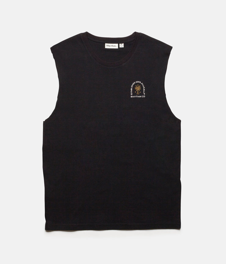 RHYTHM DATE PALM TANK BLACK FRONT