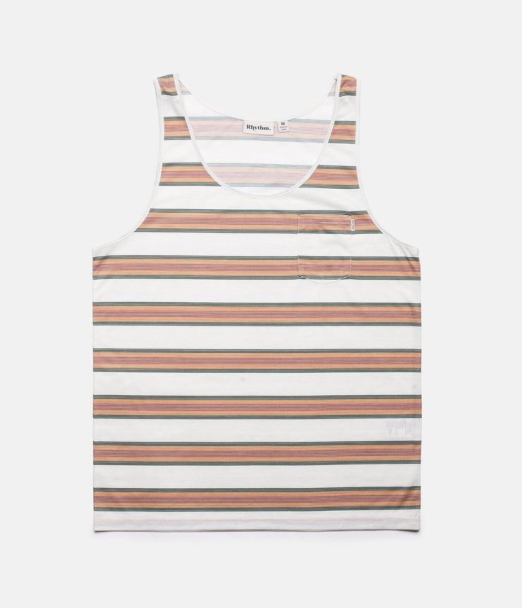 RHYTHM EVERYDAY STRIPE SINGLET JAVA FRONT