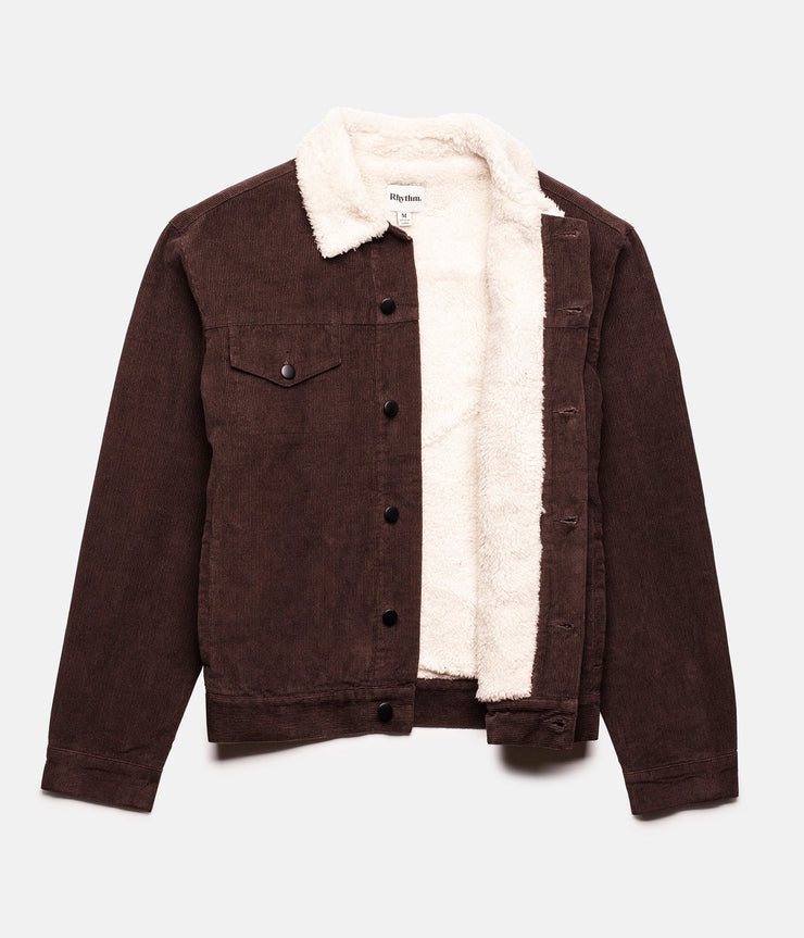 RHYTHM BEDFORD JACKET BROWN OPEN FRONT