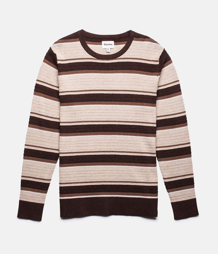 RHYTHM RETRO STRIPE KNIT VINTAGE BROWN FRONT