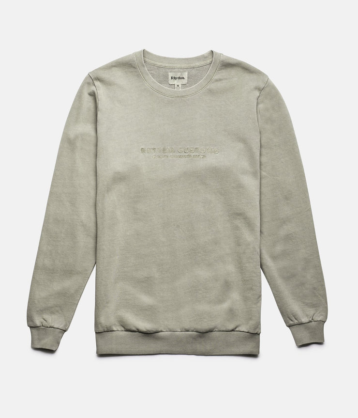 RHYTHM WASHED OUT PULLOVER VINTAGE SAGE FRONT