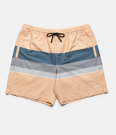 RHYTHM RETRO STRIPE BEACH SHORT PEACH FRONT