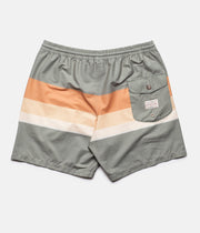 RHYTHM RETRO STRIPE BEACH SHORT OLIVE BACK