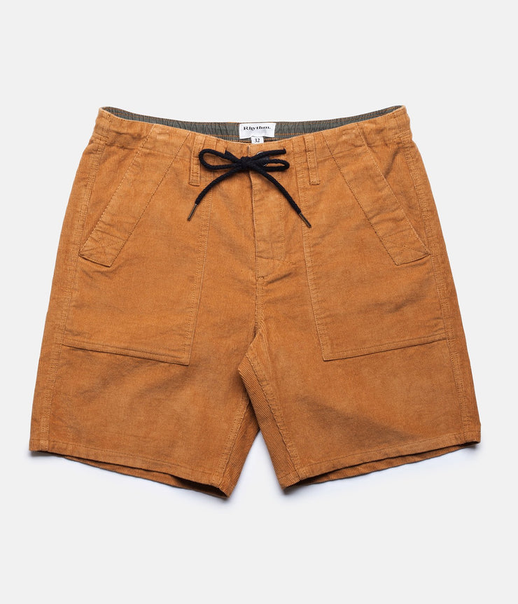 RHYTHM CORDUROY BUNKER WALKSHORT BURNT TOBACCO FRONT