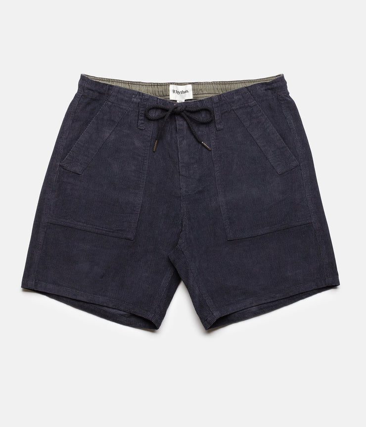 RHYTHM CORDUROY BUNKER WALKSHORT NAVY FRONT