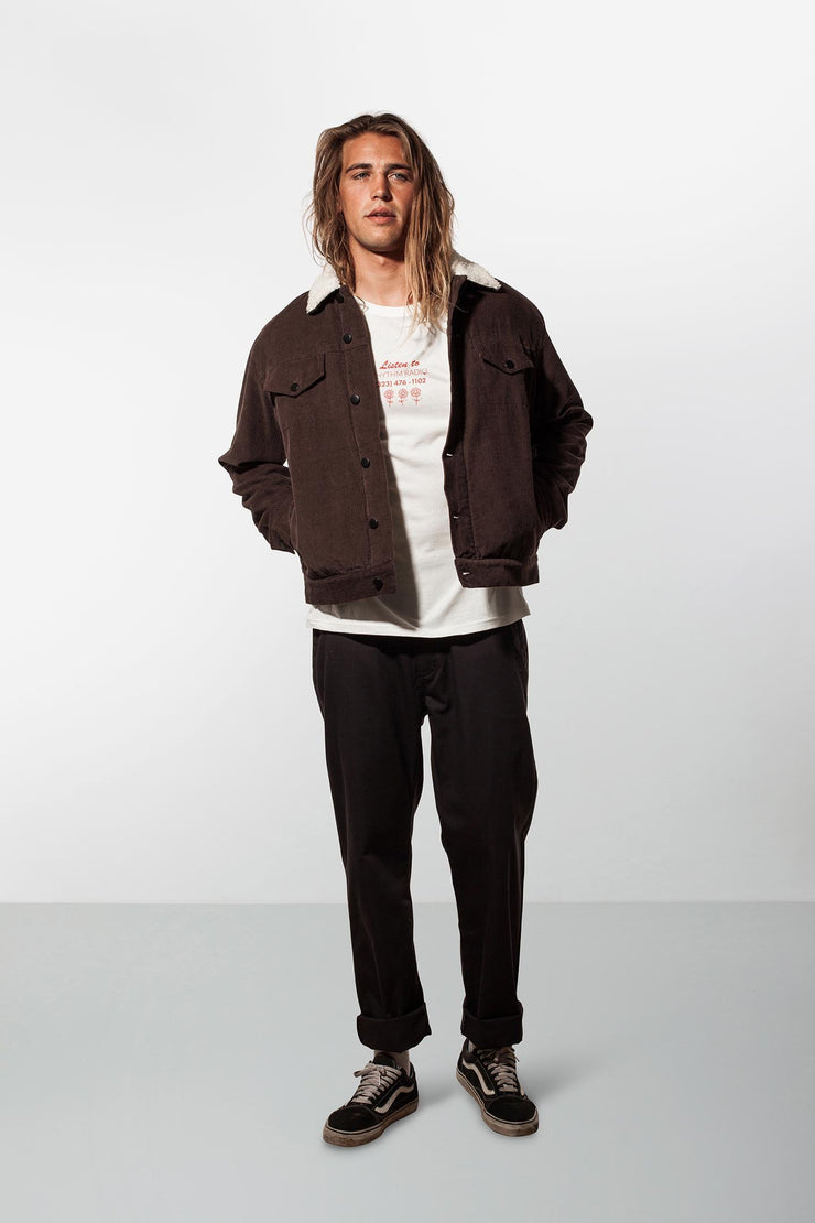 RHYTHM BEDFORD JACKET BROWN MODEL FRONT