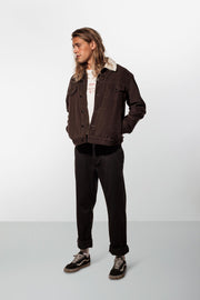 RHYTHM BEDFORD JACKET BROWN MODEL SIDE