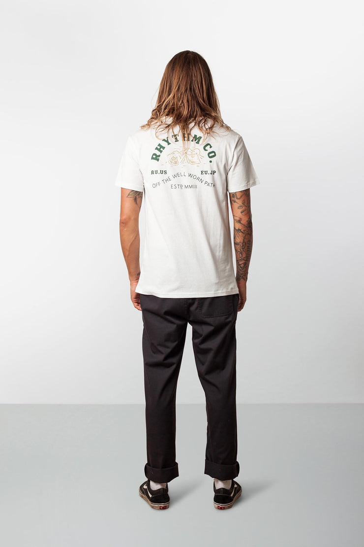 RHYTHM CAMPER T-SHIRT WHITE MODEL BACK