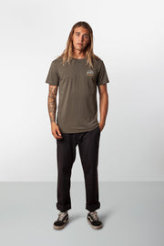 RHYTHM CAMPER T-SHIRT OLIVE MODEL FRONT