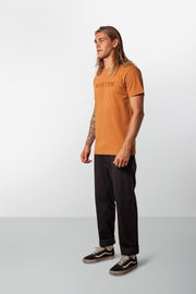 RHYTHM CLASSIC T-SHIRT ALMOND MODEL BACK