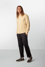 RHYTHM EVERYDAY WASH LS T-SHIRT SUNBLEACHED YELLOW MODEL BACK