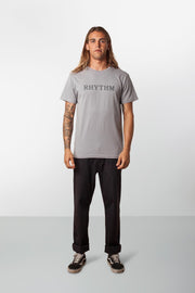 RHYTHM CLASSIC T-SHIRT STONE BLUE MODEL FRONT