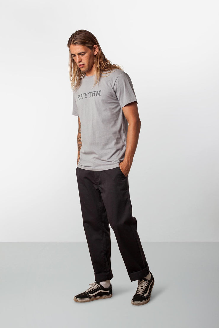 RHYTHM CLASSIC T-SHIRT STONE BLUE MODEL BACK