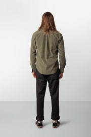 RHYTHM CORDUROY LS SHIRT OLIVE MODEL BACK